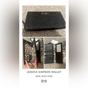 Jessica Simpson Black Embossed Wallet